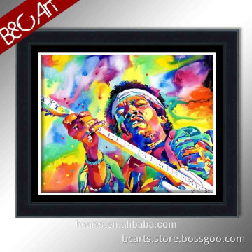 colorful hand painted musical instrument bass bassist solo art painting